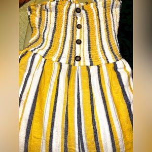 Strapless Striped wide-leg Romper